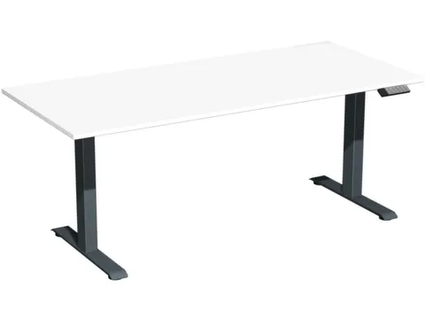 Elektrisch ihv bureau,HxBxD 630-1280x1600x800mm,blad wit