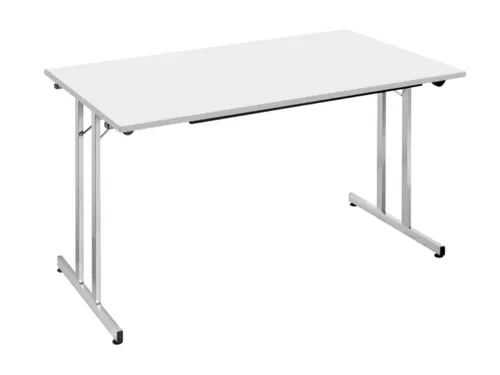 Klaptafel Vrijstaand 140x80 Cm Onderstel Aluminium Blad Lichtgrijs