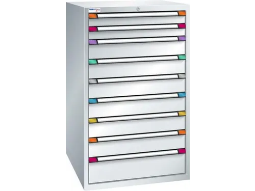 ladekast HxBxD 1400x805x695mm 9laden slot RAL7035 front RAL7035