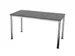 Vergadertafel Hxbxd 74x140x70cm 4-poots Verchroomd Ms-donkergrijs