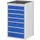 ladekast 1035x580x650mm 7laden cilinderslot RAL7035 RAL5010 metaal