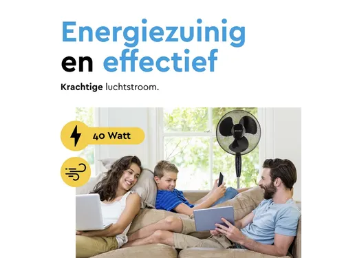 Statiefventilator BRASQ met remote Ø 40cm zwart