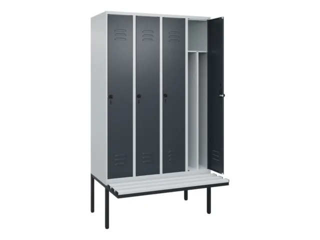 locker voor scheiding van kleding,HxBxD 2120x1200x815mm,4vak
