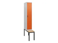 Armoire vestiaire avec banc HxlxP 1950x300x815mm 1compart.