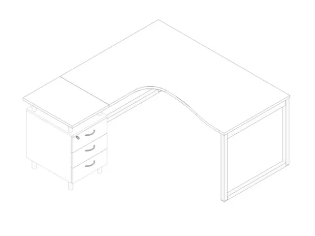 Bureauset Bureau Staand Ladeblok Links 730x1600x1650mm Wit