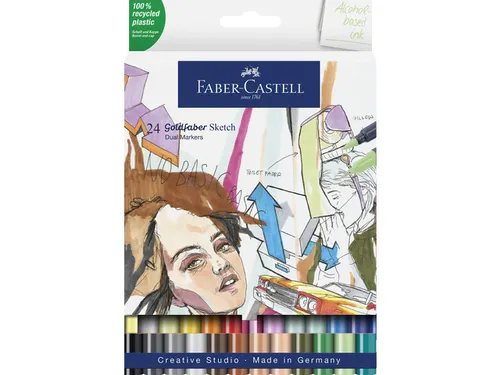 Sketchmarker Faber-Castell Goldfaber etui 24 stuks op alcoholbasis