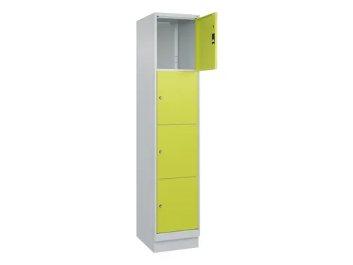 lockerkast,HxBxD 1950x400x500mm,1x4vakken,vak B 400mm,cil.-slot,sokkel