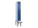 locker met bank,voor scheiding van kleding,HxBxD 2120x300x815mm,1vak