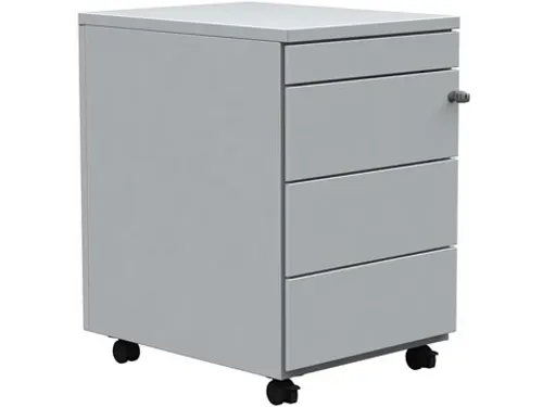 Mobiele ladenblok, 3 laden + pennenlade, wit
