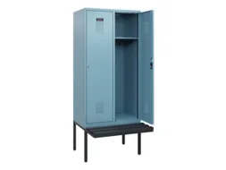 locker met bank,HxBxD 1950x800x815mm,2vak,vak B 400mm,cilinderslot