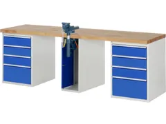 werkbank,HxBxD 890x2500x700mm,beukblad,draagverm. 750kg,3containers