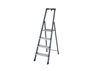 Trapladder,Eenzijdig,4Treden,Bordes M. Antislip Elementen - 1