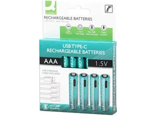 Q-CONNECT USB-C herlaadbare batterijen AAA, blister van 4 stuks - 8