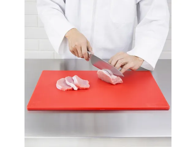 Hygiplas Snijplank glad LDPE 45x30x1cm Rood
