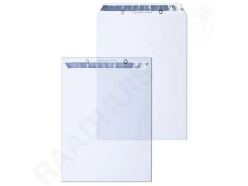 Mailingsenvelop Raadhuis 235x310mm transparant met plakstrip krimp a 5