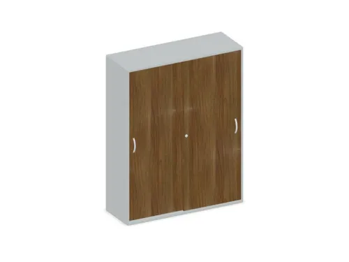 Schuifdeurkast 1540x1200x430mm Romp Lichtgrijs Decor Front Noten