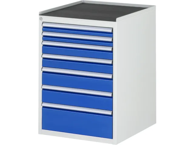 ladekast 825x580x650mm 7laden cilinderslot RAL7035 RAL5010 metaal