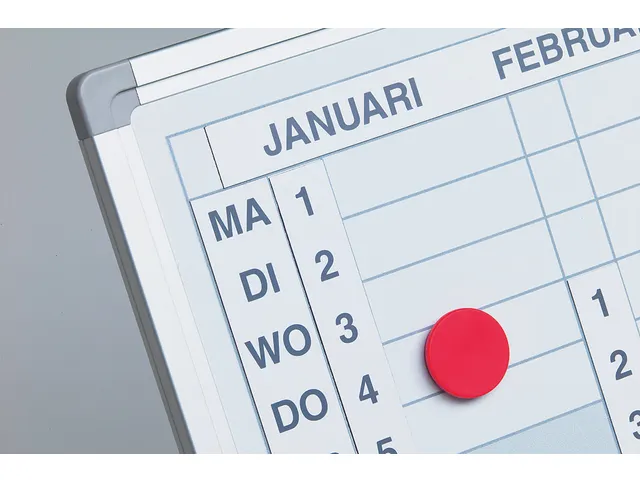 Verticale Jaarplanner Magnetisch 60x90cm Engels Softline profiel 8mm