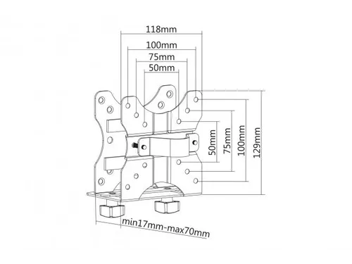 Multifunctionele Mini Desktop PC Houder VESA 75x75, 100x100