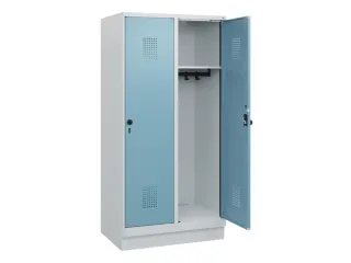 schoollocker,HxBxD 1630x800x500mm,2vak,vak B 400mm,draaigrendel,sokkel - 1
