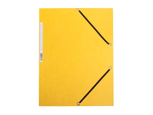 Elastomap A4 Met 3 Kleppen Karton Geel Voor 200 Vel Pak 10 Stuks