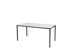 Domino Basic Tafel Vaste Hoogte 1600x800mm Wit 25mm Zwart 4-Poots