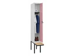 locker met bank,HxBxD 2120x300x815mm,1vak,vak B 300mm,draaigrendel