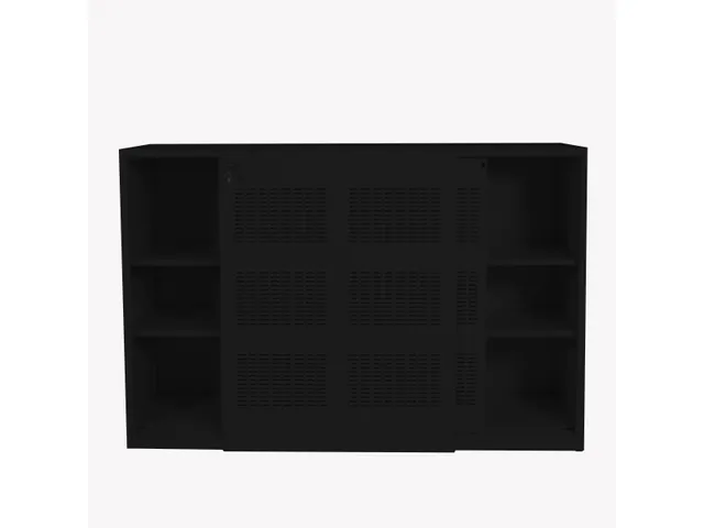 Schuifdeurkast Claudius N 160x120x45cm Zwart Enkelzijdig