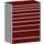 ladekast 1600x1300x650mm 9laden zware lasten RAL7035 front RAL3004