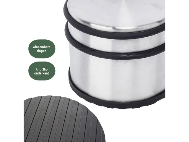 Deurstopper BRASQ met rubberen ringen rvs