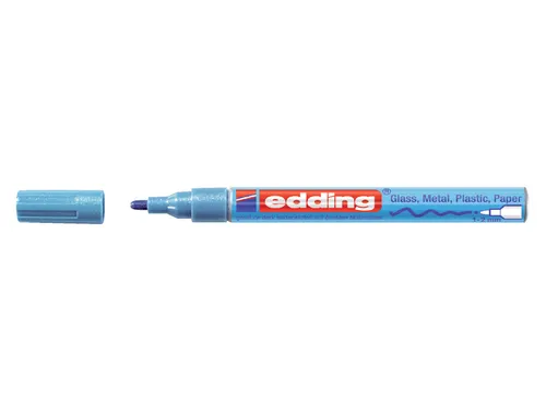 Viltstift edding 751 lakmarker rond metallic blauw 1-2mm