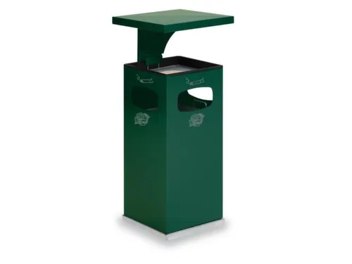 Combi-Asbak Staalplaat Groen 950x500x500mm 3 Inworpopeningen
