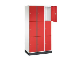 lockerkast,HxBxD 1950x920x500mm,3x3vakken,cil.-slot,sokkel - 1