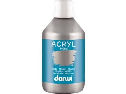 Darwi Metal Effect Acrylverf Zilver 250ml
