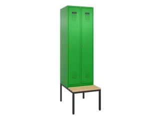 locker met bank,voor scheiding van kleding,HxBxD 2120x600x815mm,2vak - 1
