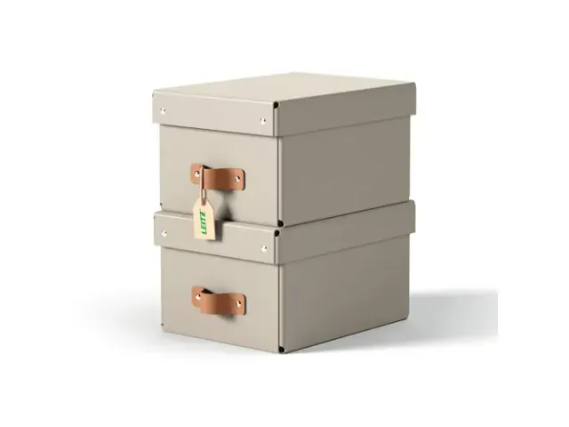 Leitz Puro Opbergdoos met deksel klein 7L set van 2 beige