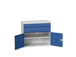 ladekast HxBxD 900x1050x550mm 2laden 2deuren RAL7035 front RAL5010