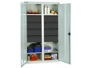 Materiaalkast 1800x1000x500mm 4legborden Uitschuifbaar 8laden Grijs - 2