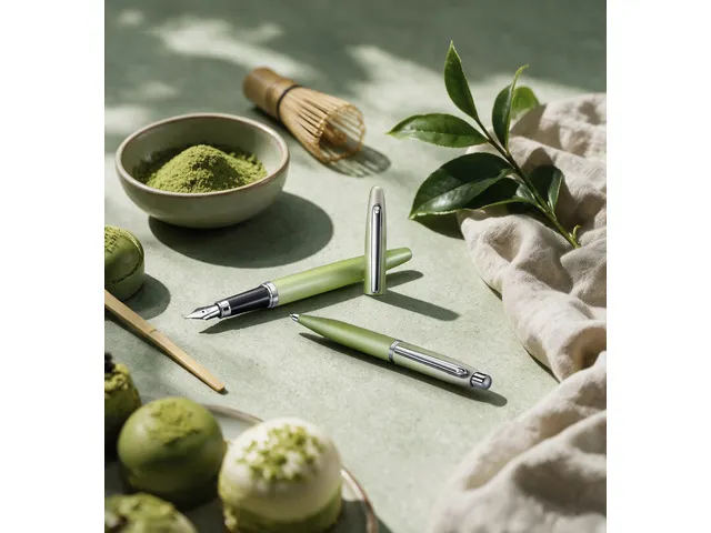 Vulpen Sheaffer VFM E9431 F Matcha Green ombre, chrome trims