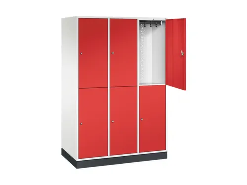 Dubbeldekse garderobekast,HxBxD 1950x1220x600mm,3x2vak.,vak B 360mm