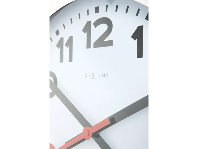 Wandklok NeXtime dia. 19cm, geborsteld aluminium, 'Station' cijfers