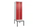 locker met bank,voor scheiding van kleding,HxBxD 2120x600x815mm,2vak
