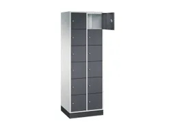lockerkast,RAL 7035/RAL 7021,HxBxD 1950x620x500mm,2x6vakken,cil.-slot