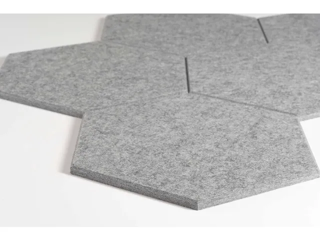 Akoestische PET-vilt Hexagon tegels donkergrijs 30x26cm 22 stuks
