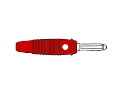 Banaanstekker 4mm male rood met dwarsgat en schroefaansluiting