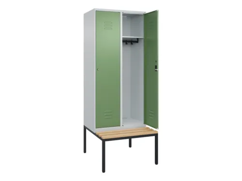 locker met bank,HxBxD 2120x800x815mm,2vak,vak B 400mm,cil.-slot