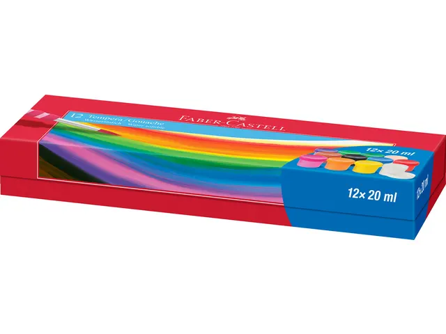 Verf Tempera-Gouache 12 kleuren potjes á 20ml