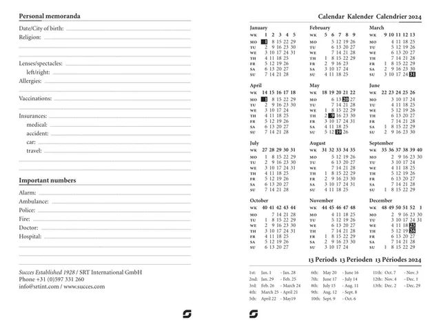 Calendarium 2027 Succes Junior 7dagen/2pagina's