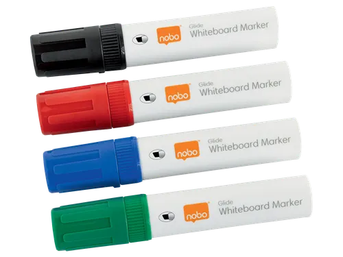 Viltstift Nobo whiteboard Glide schuin assorti 10mm 4st