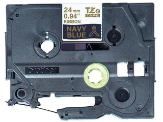 Labeltape Brother P-touch TZe-RN54 24mm goud op marineblauw - 2